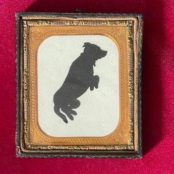 Augustin Edouart, cut silhouette of a small dog