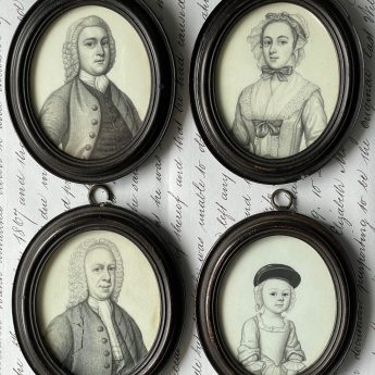 James Ferguson, plumbago portrait miniature family group