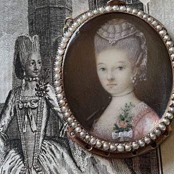 Thomas Redmond, miniature portrait of a lady in pink