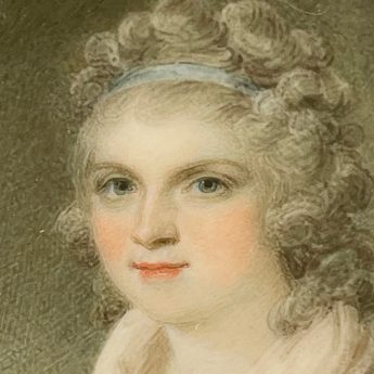 Samuel Shelley, miniature portrait of a young lady with powdered hair