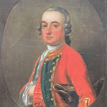 Manner of John Downman, portrait of a militia officer, oil on copper