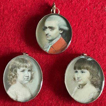 George Engleheart, trio of miniatures from the Chambers Family