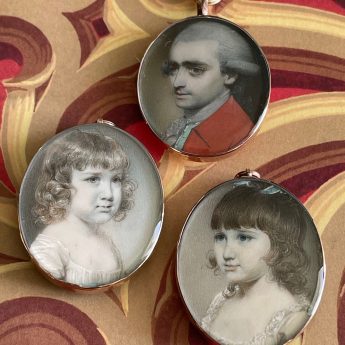 George Engleheart, trio of miniatures from the Chambers Family