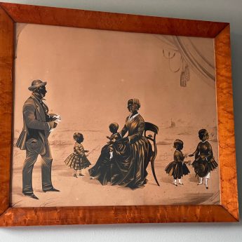Royal Victoria Gallery, cut and gilded silhouette conversation piece