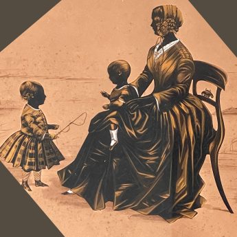 Royal Victoria Gallery, cut and gilded silhouette conversation piece