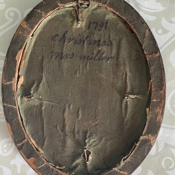 John Jolliffe, silhouette reverse painted on glass of Mrs Miller
