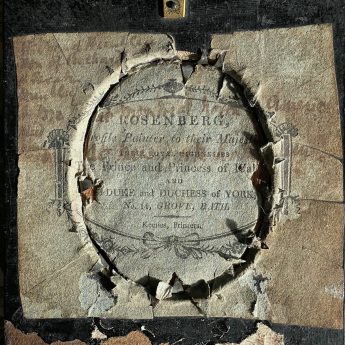 Charles Rosenberg, silhouette reverse painted on glass