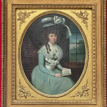 Smith of London, a fine portrait of a lady in a Gainsborough hat