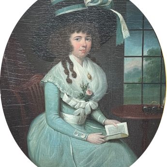 Smith of London, a fine portrait of a lady in a Gainsborough hat