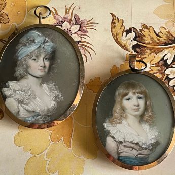 George Engleheart, a pair of miniature portrait of Harriet Reid and her son Nevile
