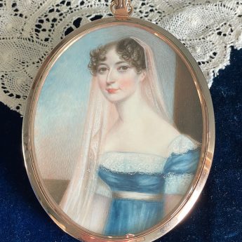 Nicholas Freese, delightful portrait miniature of a young Regency lady