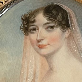 Nicholas Freese, delightful portrait miniature of a young Regency lady