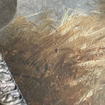 Unusual miniature portrait of a thoroughbred horse