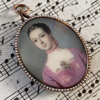 Gervase Spencer, miniature portrait of a lady in pink