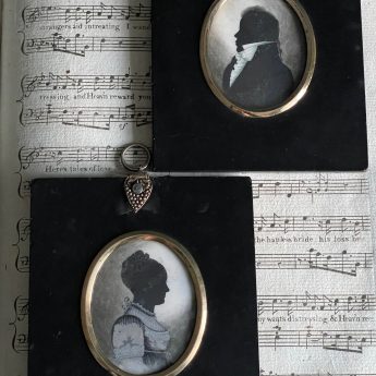 Thomas London, a pair of silhouettes painted on ivory