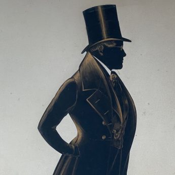 Royal Victoria Gallery, cut and gilded silhouette of a gentleman
