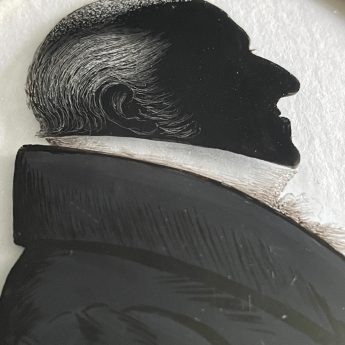 James Pelham II attrib., silhouette reverse painted on glass