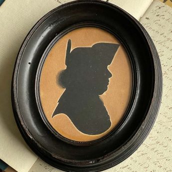 Painted Silhouette of a Gentleman in a 3-Cornered Hat
