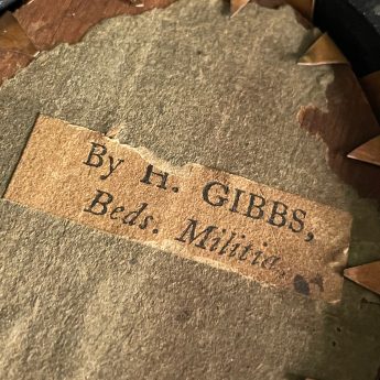 Hinton Gibbs, silhouette reverse painted on glass