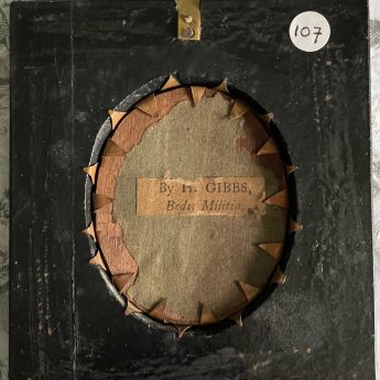 Hinton Gibbs, silhouette reverse painted on glass