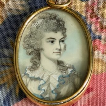 Manner of Engleheart, miniature portrait of Mrs Brisbane