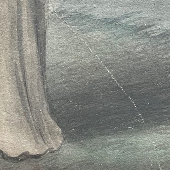 Henry Edridge ARA, watercolour portrait of Mrs Pope in a classical garden landscape