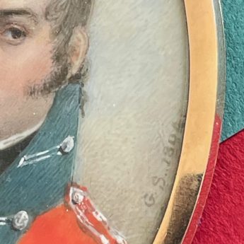 Gideon Slous, miniature portrait of an officer from the Chichester Family