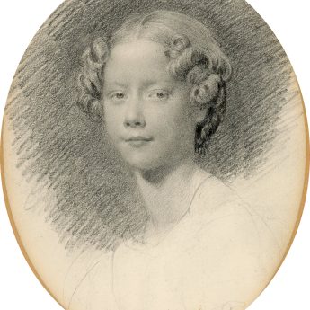 Frank Stone, portrait study in pencil