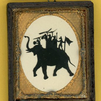 Augustin Edouart, cut silhouette of a goaded elephant