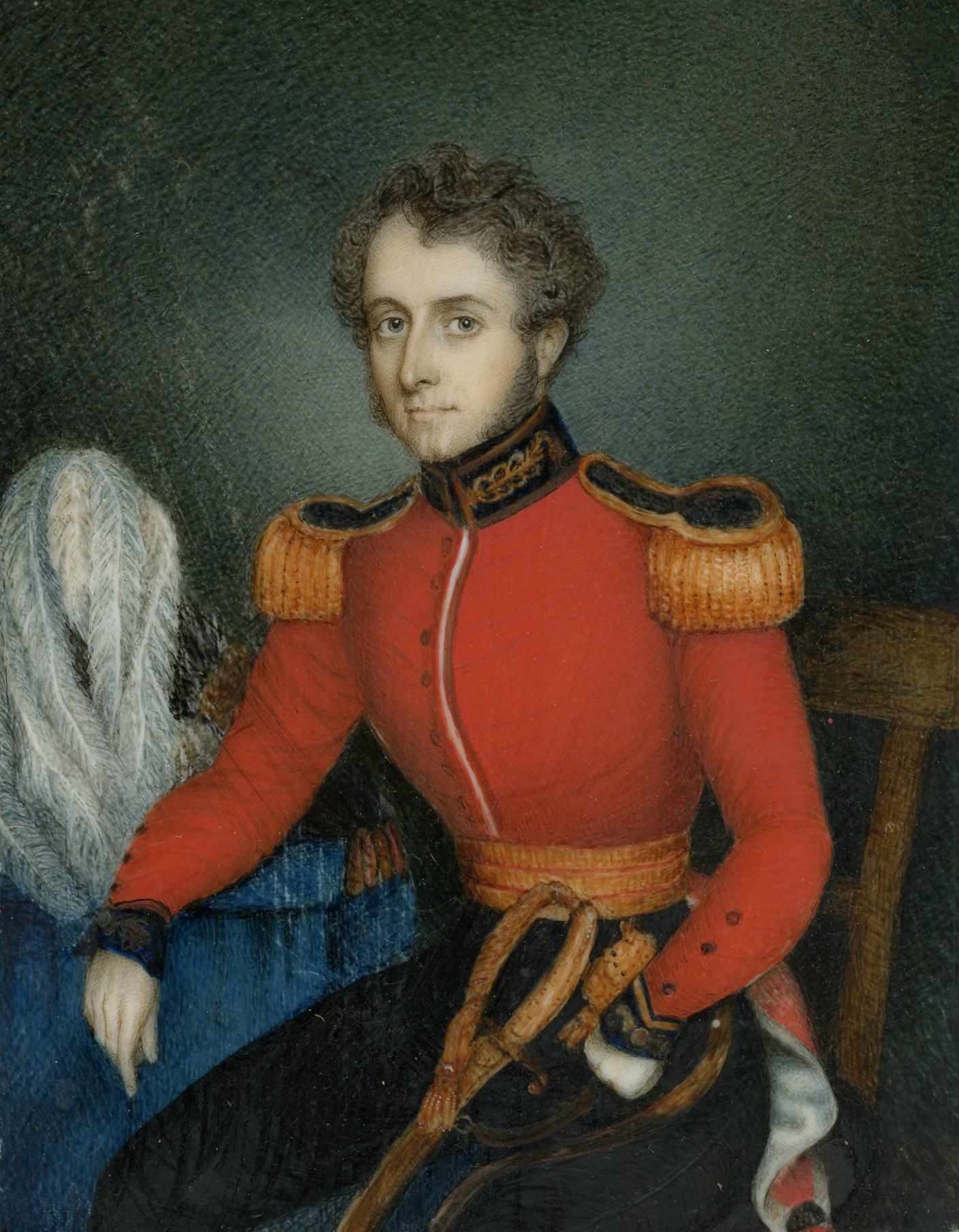Miniature portrait of Dragoons Officer John Thompson