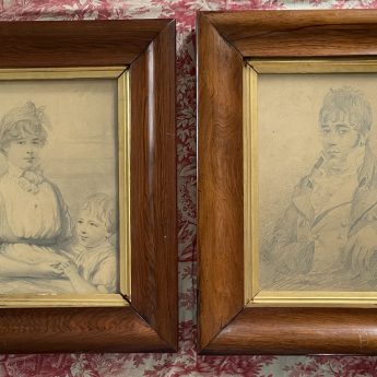 A handsome pair of Regency portraits in pencil