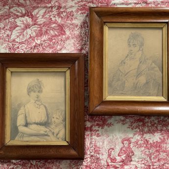 A handsome pair of Regency portraits in pencil