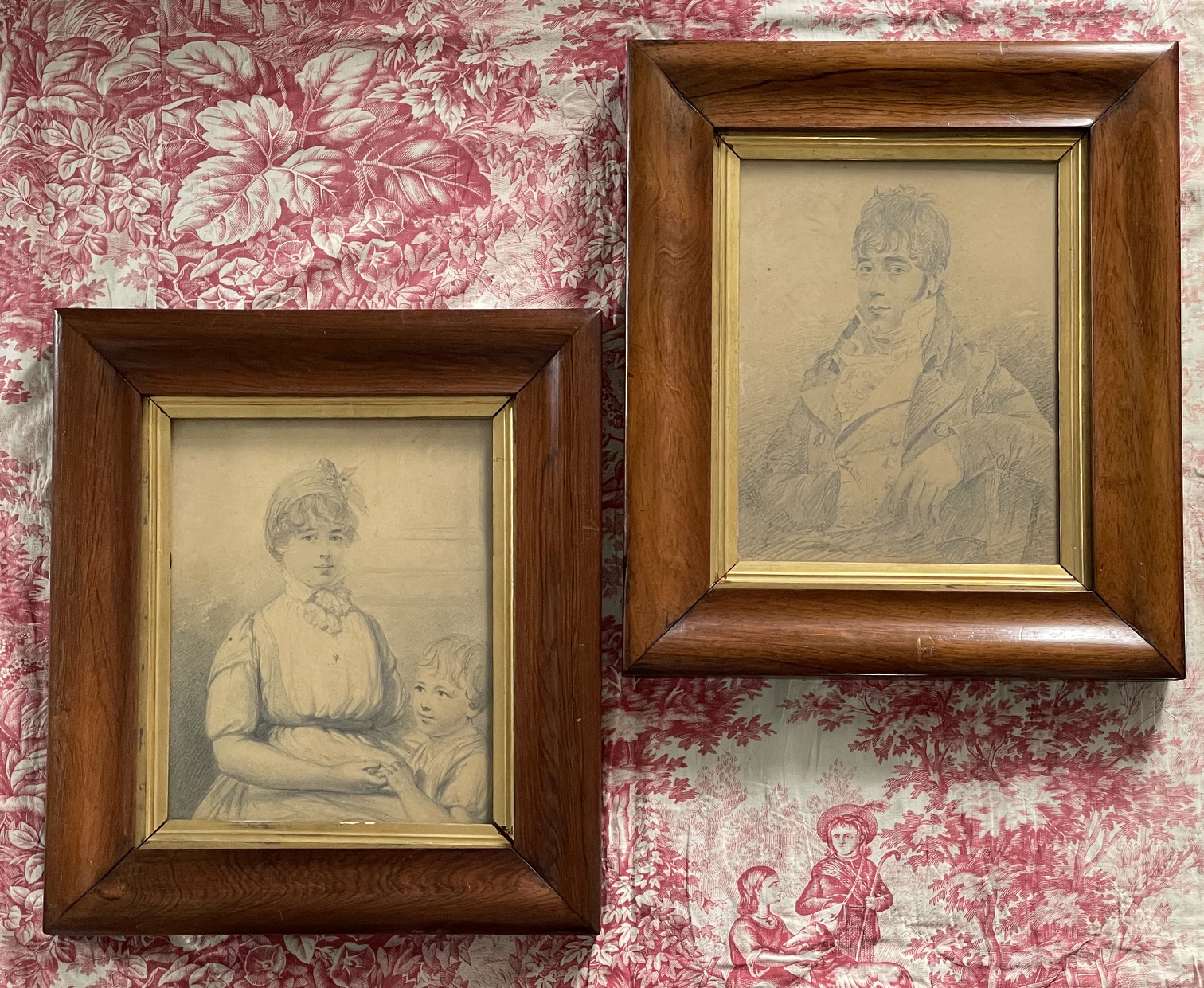 A handsome pair of Regency portraits in pencil