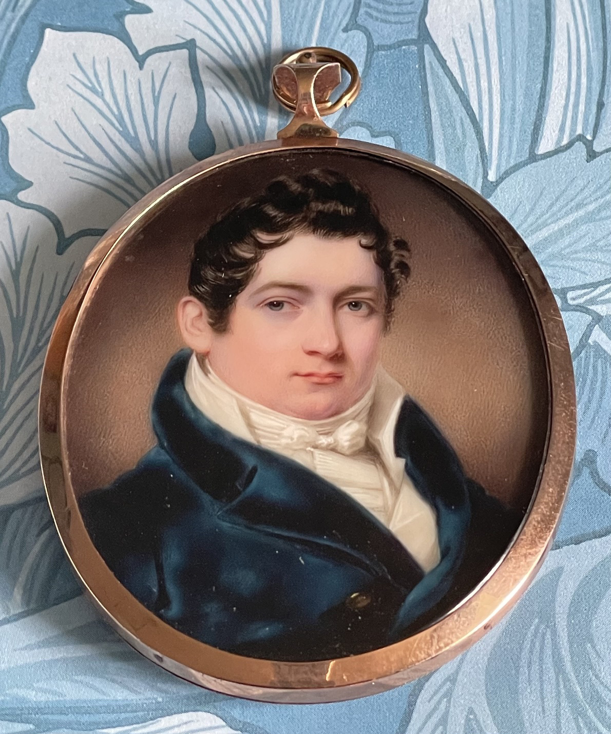 John Cox Dillman Engleheart miniature portrait of a gentleman in a blue coat