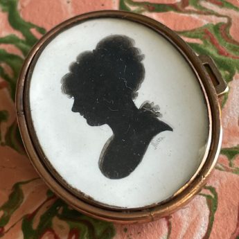 John Miers, silhouette jewel of a lady in a slide setting