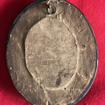 William Phelps, silhouette painted on plaster of a lady seated