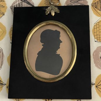 James Gillespie, painted silhouette of a mature lady