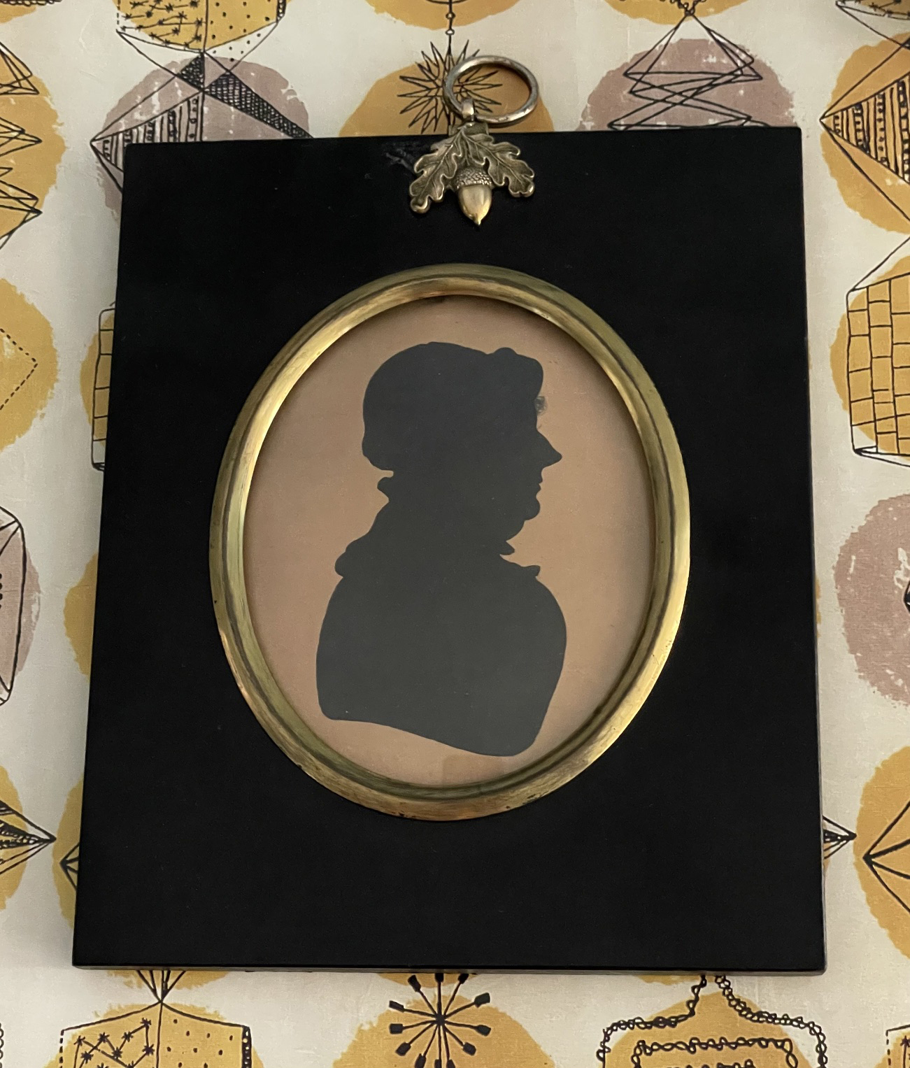 James Gillespie, painted silhouette of a mature lady
