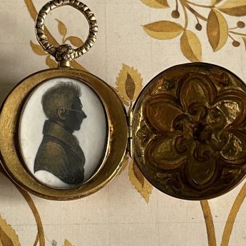 John Field, profile of a bespectacled gentleman in a gold locket