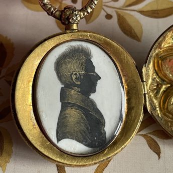 John Field, profile of a bespectacled gentleman in a gold locket
