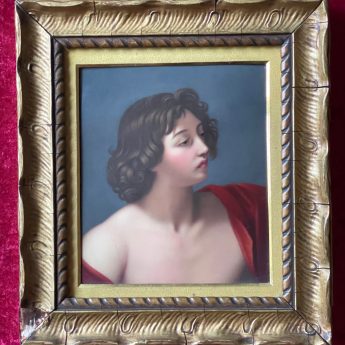 Henry Bone, enamel portrait of Head of David after Guido Reni