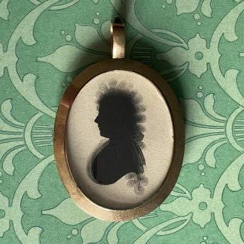 John Miers, double-sided locket silhouette painted on card