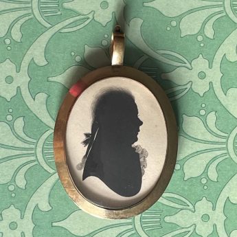 John Miers, double-sided locket silhouette painted on card