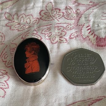 Jacob Spornberg, rare Etruscan style silhouette in a brooch setting